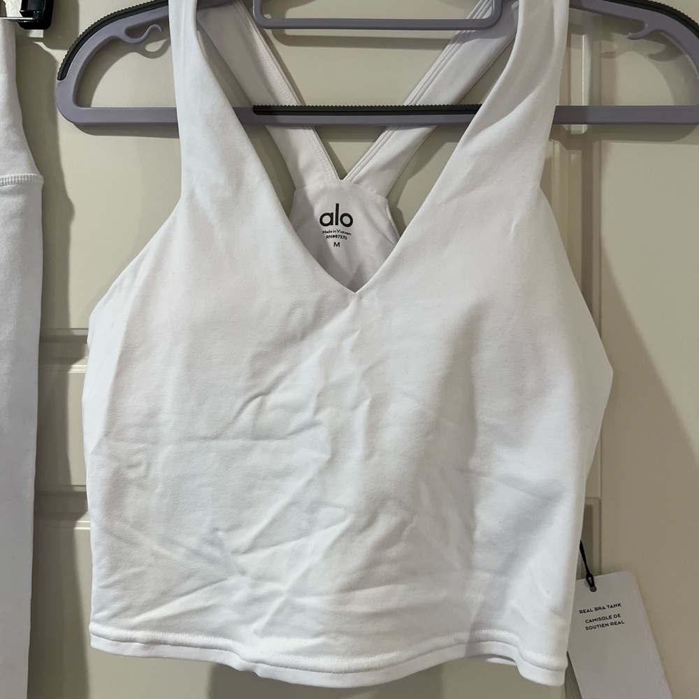 ALO Yoga White Real Bra Tank - Picture 2 of 6